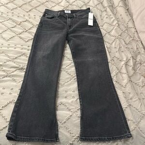 NWT Women’s Hudson Jeans Blair High-Rise Bootcut Crop in black faded wash.